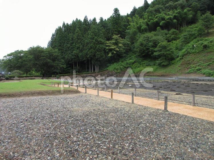 福井県-一乗谷朝倉氏遺跡-朝倉館跡 一乗谷,朝倉氏遺跡,遺跡の写真素材