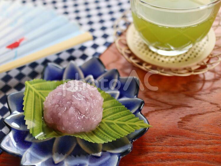 和菓子とお茶 お茶,緑茶,茶の写真素材