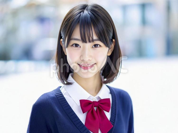 高校生の女の子　AI生成画像  女子高校生,女子中学生,女の子の写真素材