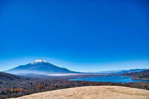 パノラマ台からの山中湖と富士 空,富士山,風景の写真素材