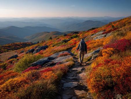 大自然を満喫する登山 大自然を満喫する登山の写真