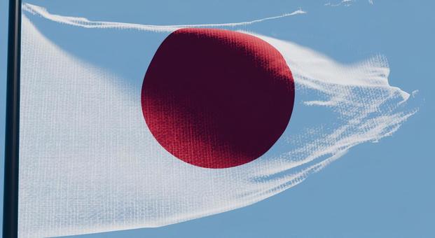 日本国旗・風になびく 日本国旗・風になびく 日本,国旗,旗の写真素材