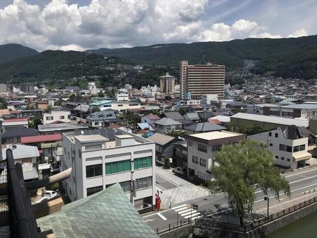 高島城からの眺め2 高島城からの眺め2 高島城,城址,続日本100名城の写真素材