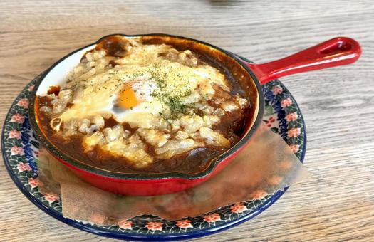 カフェの焼きカレー カフェの焼きカレー スキレット,小物,飾りの写真素材