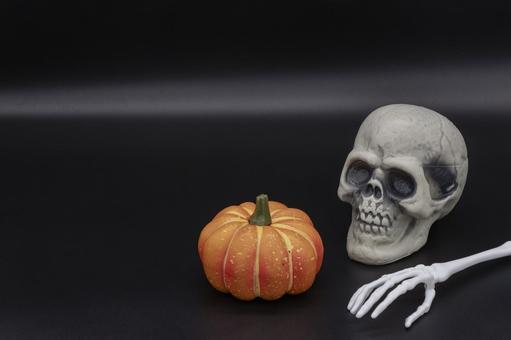 ハロウィン　かぼちゃと髑髏 ハロウィン,カボチャ,髑髏の写真素材