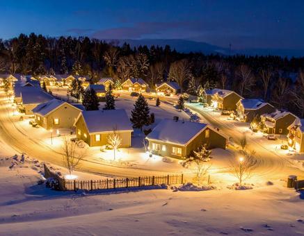 住宅街のイルミネーション１の写真