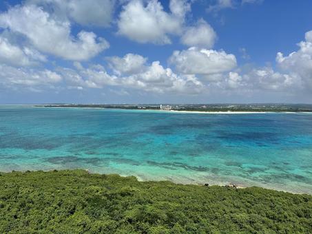 Photo, miyakojima, sea, emerald green, 