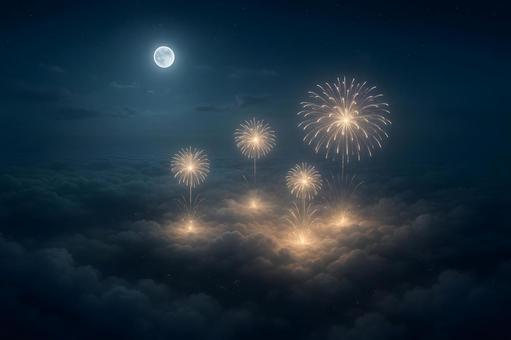雲海に咲く夜花火 雲海に咲く夜花火の写真