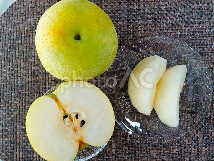 かおり梨 Japanese pear  かおり梨,梨,幻の梨の写真素材