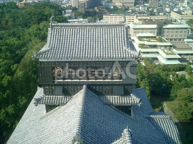 熊本城大天守からの小天守 熊本城の写真素材
