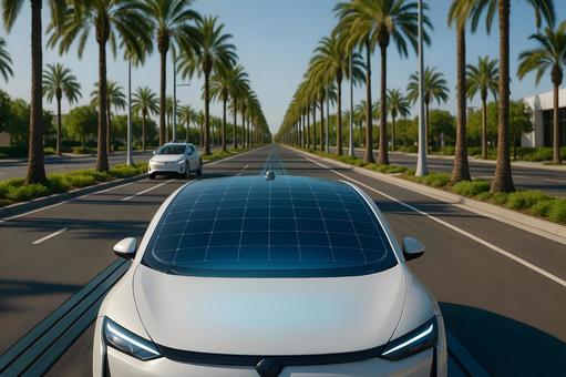 ソーラーカー走行の写真