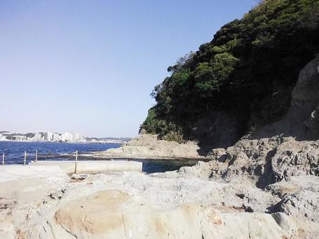 岩場 岩場,海,江ノ島の写真素材