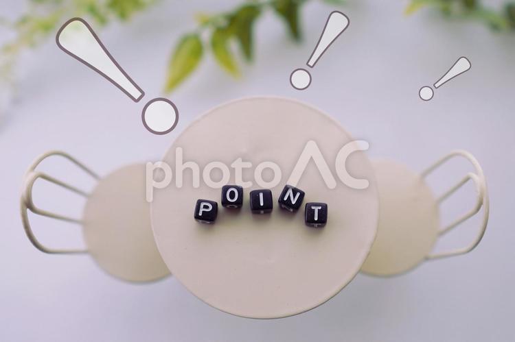 テーブルの上のPOINT（ポイント）真上から ポイント,point,重要の写真素材