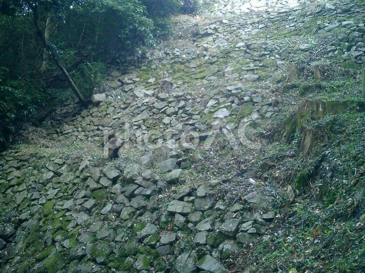 高取城七ツ井戸からの石垣 高取城の写真素材