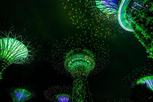 【シンガポール】ガーデンズバイザベイ ガーデンズバイザベイ,シンガポール,スーパーツリーの写真素材
