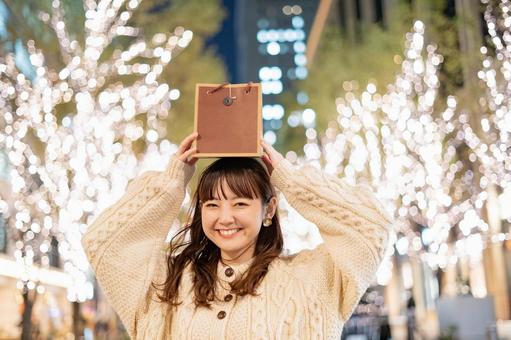 Woman with a present, regalos, mujer, amante, JPG