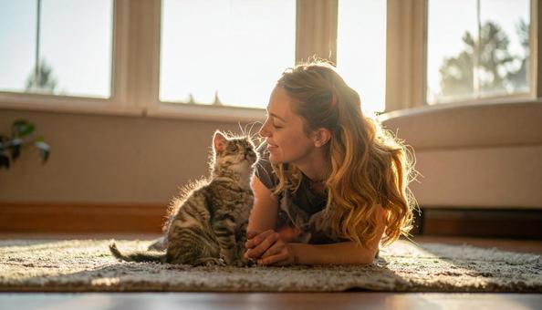 こちらを見ている子猫 こちらを見ている子猫の写真