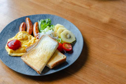 洋風朝食プレート 朝食,トースト,パンの写真素材