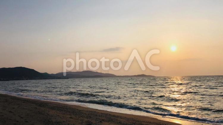 夕暮れの海 夕日,海,夕方の写真素材