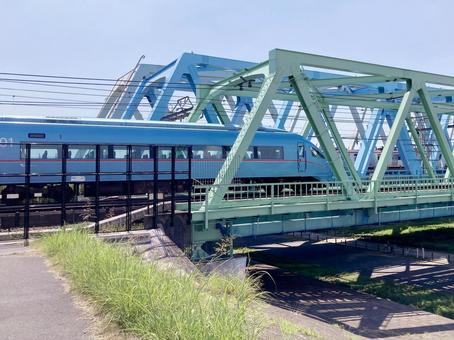 ロマンスカー ロマンスカー ロマンスカー,青いロマンスカー,mse60000形の写真素材