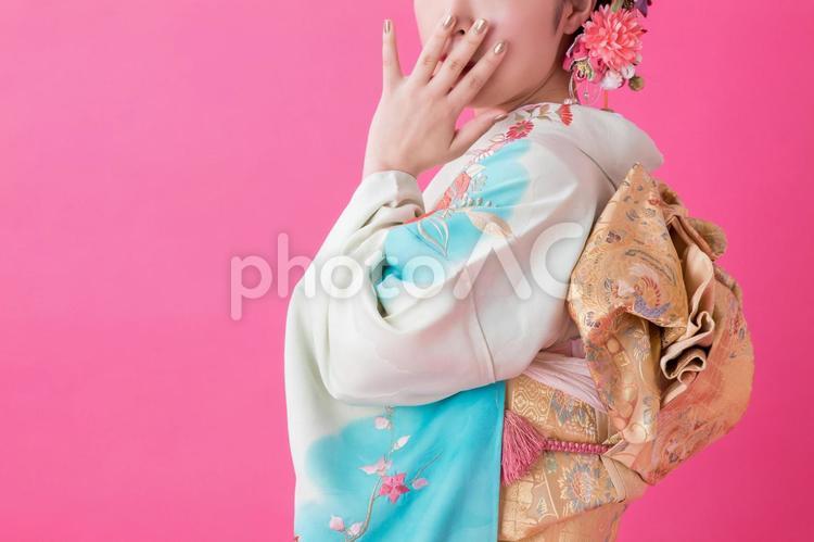 着物を着た女性 成人式,着物,女性の写真素材