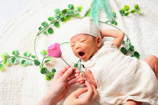 ニューボーンフォト 新生児,赤ちゃん,babyの写真素材