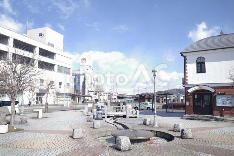 大河原駅の駅前の風景 大河原駅,jr,jr東日本の写真素材