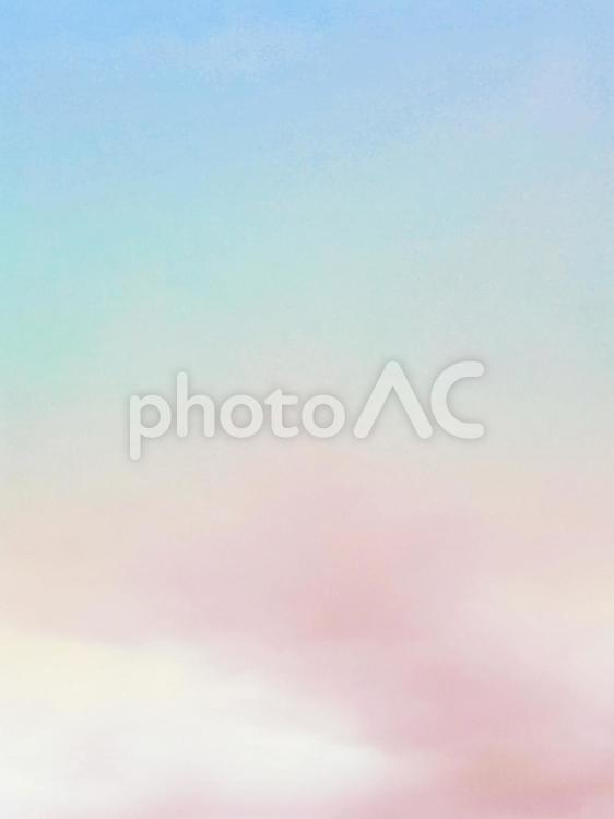 空　雲　曇り空　ふわふわ　パステルカラー　美しい　ピンク　水色　ナチュラル　自然　おしゃれ 空,雲,曇り空の写真素材