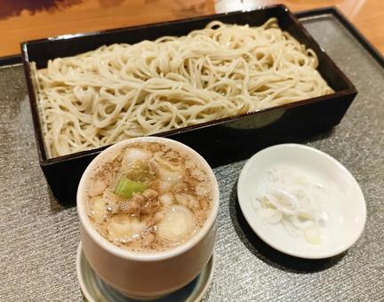 そば そば ざるそば,ネギ,薬味の写真素材