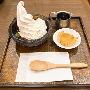 コーヒーゼリーぜんざい コーヒーゼリー,ぜんざい,和スイーツの写真素材
