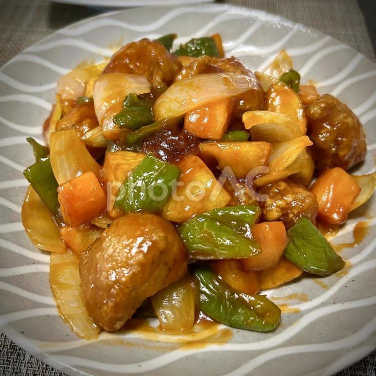 町中華風の酢豚 旦那飯,男の料理,手料理の写真素材