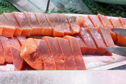 サーモンのお刺身 刺身,鮮魚,生の写真素材