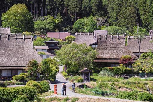 京都美山：かやぶきの里 京都,美山,かやぶきの写真素材