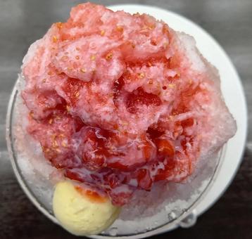 いちごのかき氷 いちごのかき氷 食べ物,かき氷,いちご味の写真素材