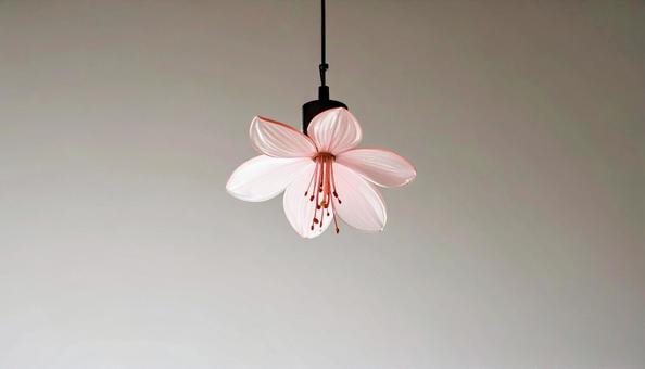 花のペンダントライト 花のペンダントライトの写真