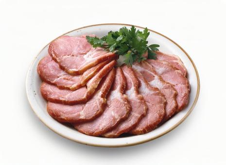 焼豚 皿盛り 焼豚 皿盛りの写真