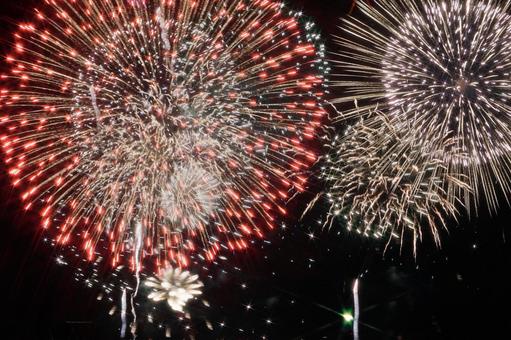夏の夜空を彩る花火 夏の夜空を彩る花火の写真