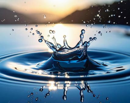 水面を弾く 水面を弾くの写真