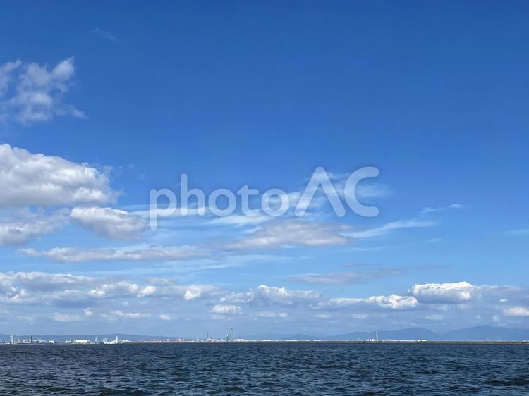 海と空と雲 青空,夏,自然の写真素材