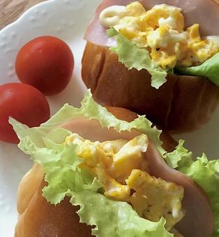 Photo, roll bread sand, bread roll sandwich, rolls, 