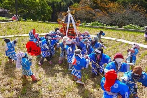 御神輿のかかし1 御神輿,神輿,みこしの写真素材