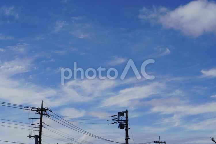 ふと見上げた空 青空,空,雲の写真素材