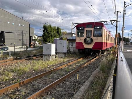 飯坂電車 飯坂電車 飯坂電車,私鉄,電車の写真素材