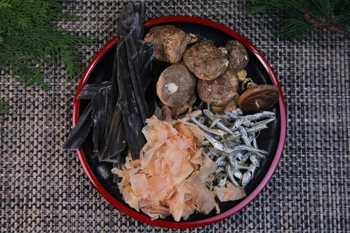 だし だし だし,煮干し,鰹節の写真素材