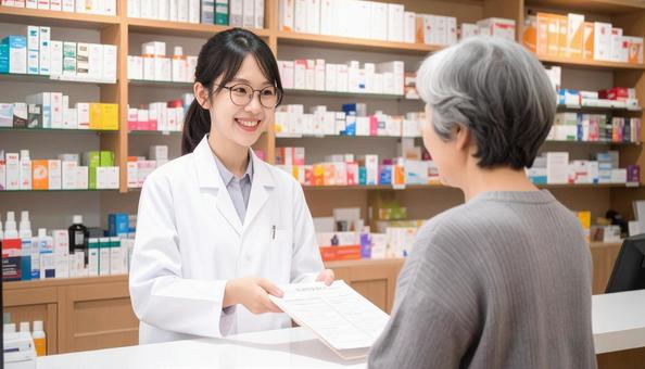 笑顔で働く薬剤師 笑顔で働く薬剤師の写真