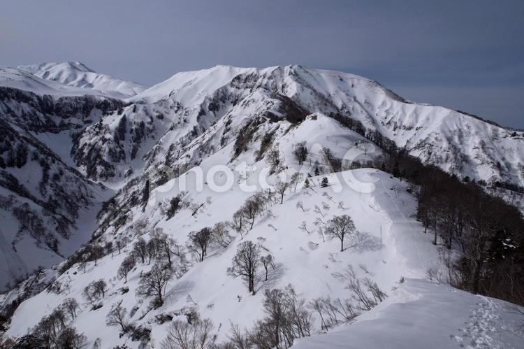 アップダウンの続く加賀禅定道 白山,加賀禅定道,四塚山の写真素材