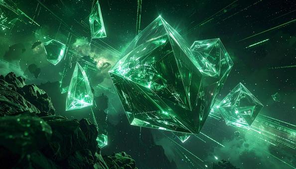 宇宙に漂う光結晶の写真