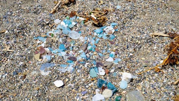 Blue glass shards, JPG