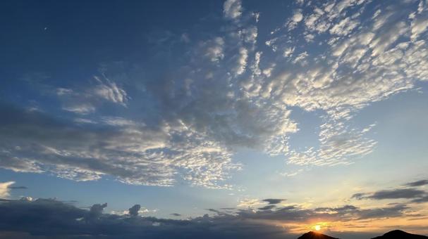 父母が浜の夕焼け 父母が浜の夕焼け 父母が浜,海,夕焼けの写真素材