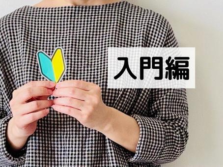 入門編・初心者マークを持った女性 入門編,女性,初心者の写真素材